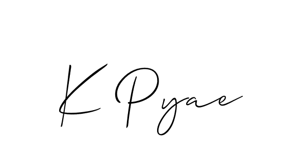 Best and Professional Signature Style for K Pyae. Allison_Script Best Signature Style Collection. K Pyae signature style 2 images and pictures png