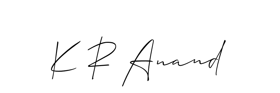 Make a beautiful signature design for name K R Anand. With this signature (Allison_Script) style, you can create a handwritten signature for free. K R Anand signature style 2 images and pictures png