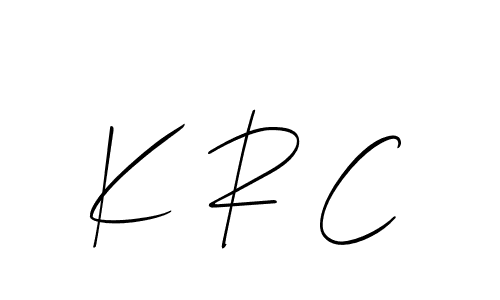 The best way (Allison_Script) to make a short signature is to pick only two or three words in your name. The name K R C include a total of six letters. For converting this name. K R C signature style 2 images and pictures png