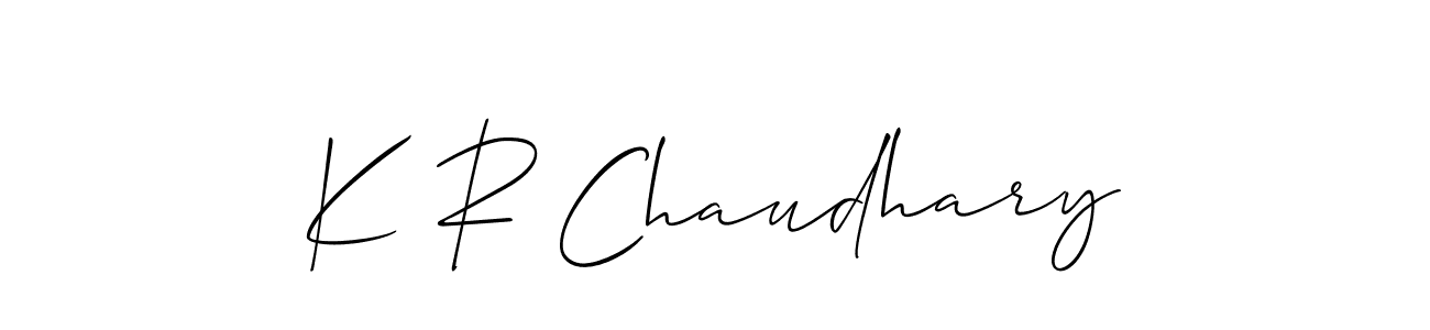 How to make K R Chaudhary signature? Allison_Script is a professional autograph style. Create handwritten signature for K R Chaudhary name. K R Chaudhary signature style 2 images and pictures png