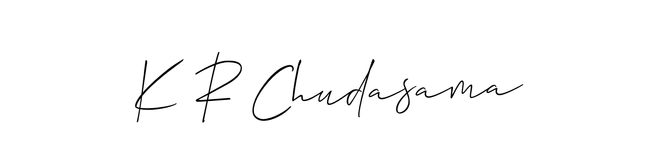 How to make K R Chudasama name signature. Use Allison_Script style for creating short signs online. This is the latest handwritten sign. K R Chudasama signature style 2 images and pictures png