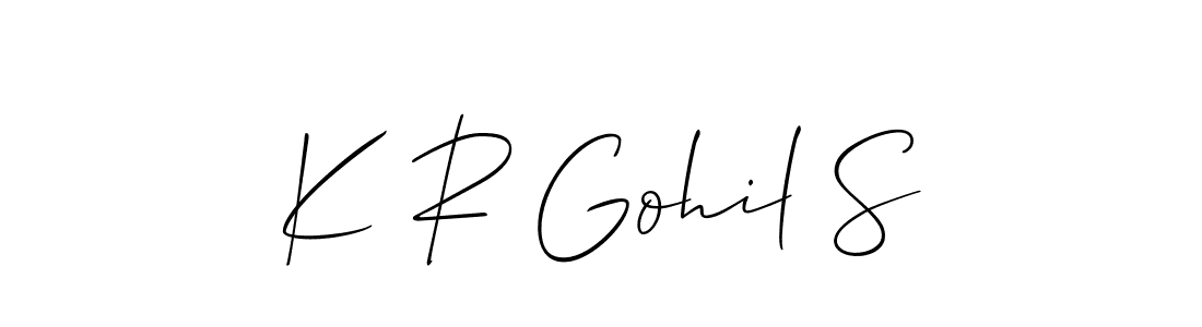 How to make K R Gohil S signature? Allison_Script is a professional autograph style. Create handwritten signature for K R Gohil S name. K R Gohil S signature style 2 images and pictures png