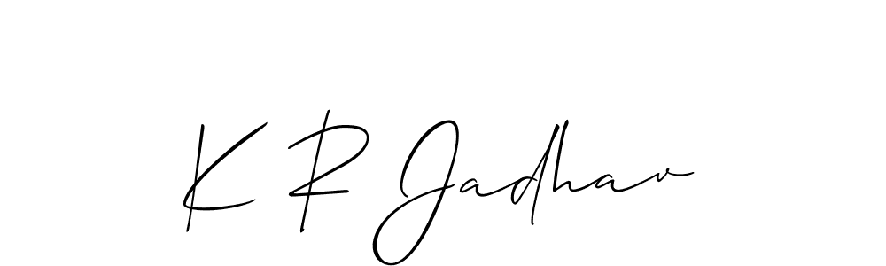 K R Jadhav stylish signature style. Best Handwritten Sign (Allison_Script) for my name. Handwritten Signature Collection Ideas for my name K R Jadhav. K R Jadhav signature style 2 images and pictures png