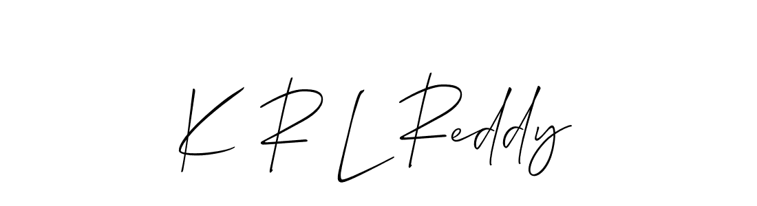 It looks lik you need a new signature style for name K R L Reddy. Design unique handwritten (Allison_Script) signature with our free signature maker in just a few clicks. K R L Reddy signature style 2 images and pictures png