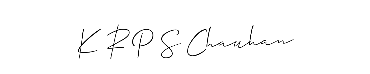 This is the best signature style for the K R P S Chauhan name. Also you like these signature font (Allison_Script). Mix name signature. K R P S Chauhan signature style 2 images and pictures png