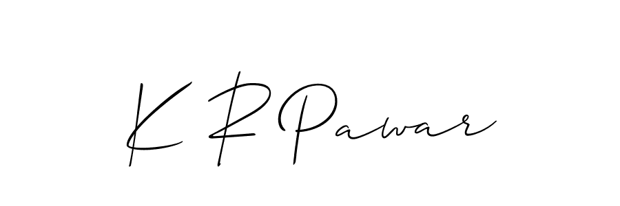 Use a signature maker to create a handwritten signature online. With this signature software, you can design (Allison_Script) your own signature for name K R Pawar. K R Pawar signature style 2 images and pictures png