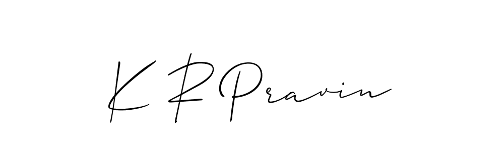 Create a beautiful signature design for name K R Pravin. With this signature (Allison_Script) fonts, you can make a handwritten signature for free. K R Pravin signature style 2 images and pictures png