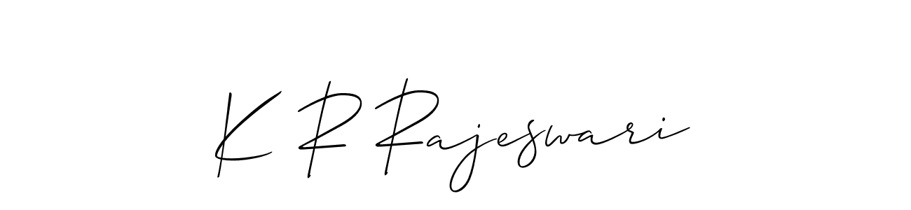 See photos of K R Rajeswari official signature by Spectra . Check more albums & portfolios. Read reviews & check more about Allison_Script font. K R Rajeswari signature style 2 images and pictures png