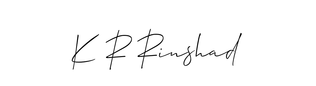 You can use this online signature creator to create a handwritten signature for the name K R Rinshad. This is the best online autograph maker. K R Rinshad signature style 2 images and pictures png