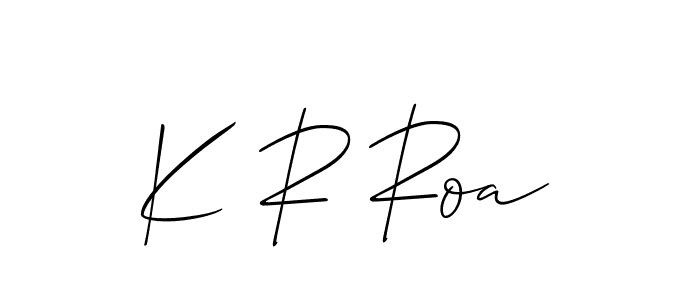 Make a beautiful signature design for name K R Roa. With this signature (Allison_Script) style, you can create a handwritten signature for free. K R Roa signature style 2 images and pictures png