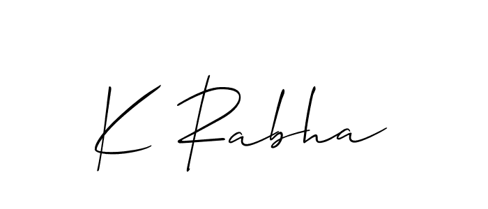 Use a signature maker to create a handwritten signature online. With this signature software, you can design (Allison_Script) your own signature for name K Rabha. K Rabha signature style 2 images and pictures png