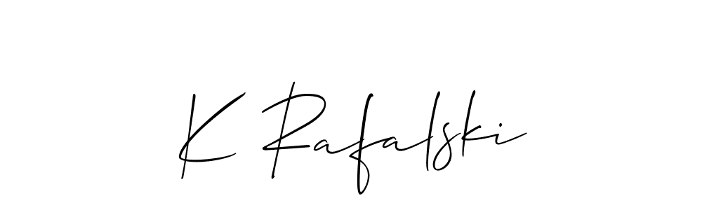 You should practise on your own different ways (Allison_Script) to write your name (K Rafalski) in signature. don't let someone else do it for you. K Rafalski signature style 2 images and pictures png