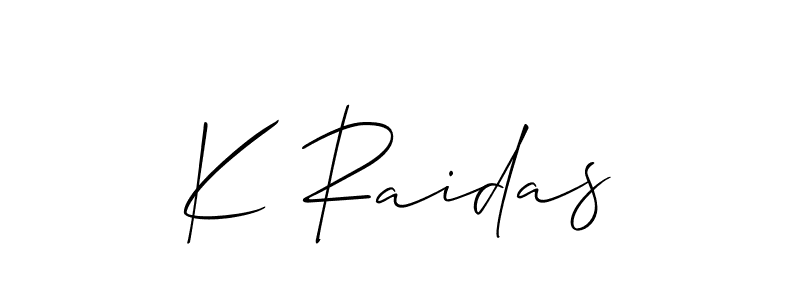 Similarly Allison_Script is the best handwritten signature design. Signature creator online .You can use it as an online autograph creator for name K Raidas. K Raidas signature style 2 images and pictures png