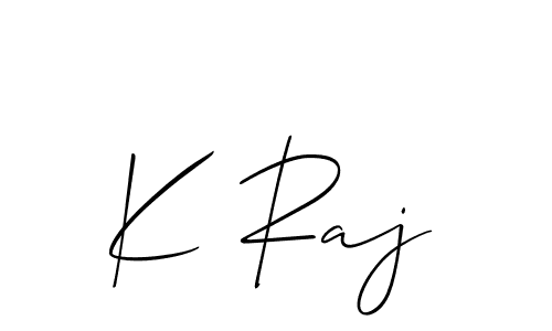 Also we have K Raj name is the best signature style. Create professional handwritten signature collection using Allison_Script autograph style. K Raj signature style 2 images and pictures png