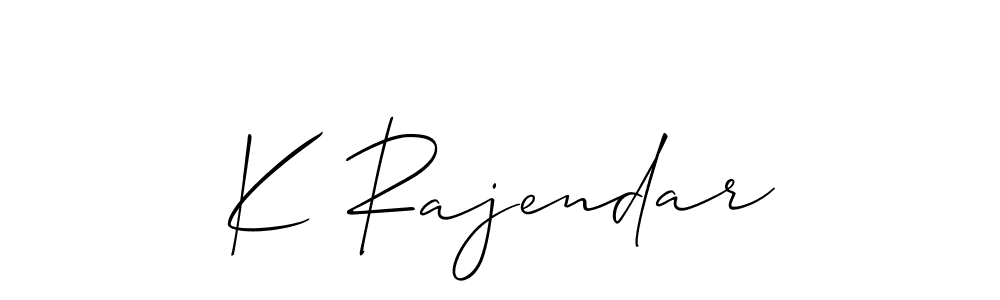 if you are searching for the best signature style for your name K Rajendar. so please give up your signature search. here we have designed multiple signature styles  using Allison_Script. K Rajendar signature style 2 images and pictures png