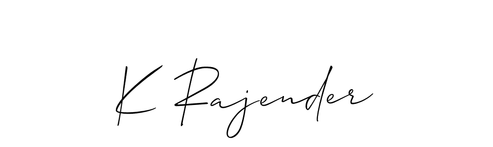 if you are searching for the best signature style for your name K Rajender. so please give up your signature search. here we have designed multiple signature styles  using Allison_Script. K Rajender signature style 2 images and pictures png