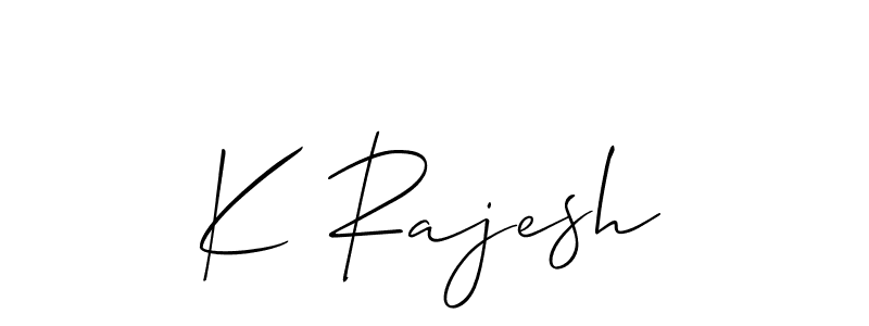 Create a beautiful signature design for name K Rajesh. With this signature (Allison_Script) fonts, you can make a handwritten signature for free. K Rajesh signature style 2 images and pictures png