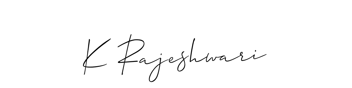 Make a short K Rajeshwari signature style. Manage your documents anywhere anytime using Allison_Script. Create and add eSignatures, submit forms, share and send files easily. K Rajeshwari signature style 2 images and pictures png