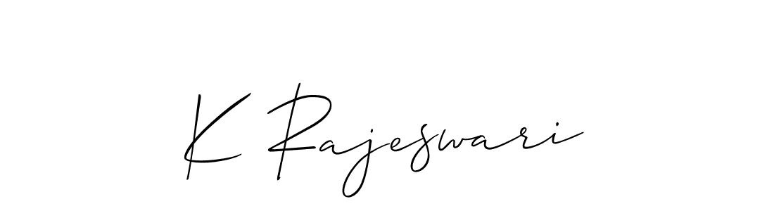 You should practise on your own different ways (Allison_Script) to write your name (K Rajeswari) in signature. don't let someone else do it for you. K Rajeswari signature style 2 images and pictures png