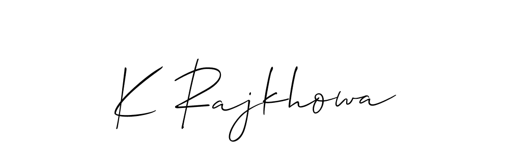 Create a beautiful signature design for name K Rajkhowa. With this signature (Allison_Script) fonts, you can make a handwritten signature for free. K Rajkhowa signature style 2 images and pictures png