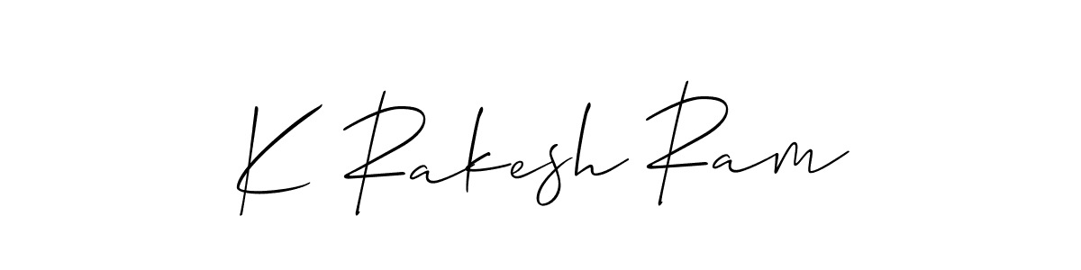 Create a beautiful signature design for name K Rakesh Ram. With this signature (Allison_Script) fonts, you can make a handwritten signature for free. K Rakesh Ram signature style 2 images and pictures png
