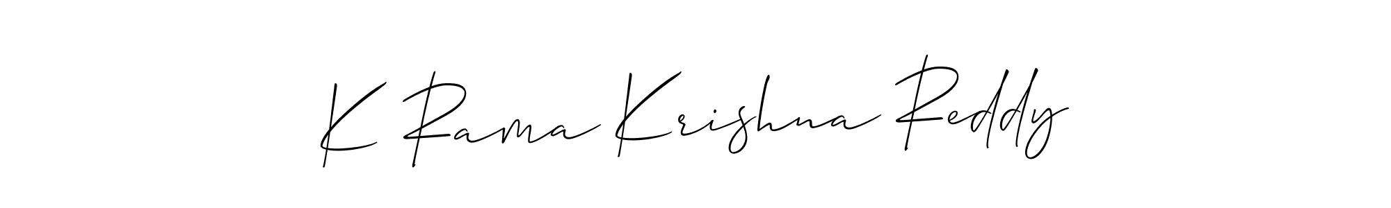 Allison_Script is a professional signature style that is perfect for those who want to add a touch of class to their signature. It is also a great choice for those who want to make their signature more unique. Get K Rama Krishna Reddy name to fancy signature for free. K Rama Krishna Reddy signature style 2 images and pictures png
