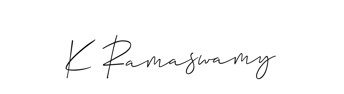 Create a beautiful signature design for name K Ramaswamy. With this signature (Allison_Script) fonts, you can make a handwritten signature for free. K Ramaswamy signature style 2 images and pictures png