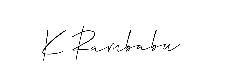 How to make K Rambabu name signature. Use Allison_Script style for creating short signs online. This is the latest handwritten sign. K Rambabu signature style 2 images and pictures png