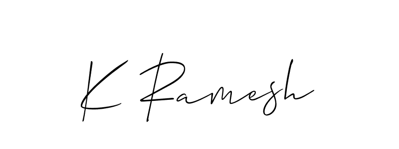 Create a beautiful signature design for name K Ramesh. With this signature (Allison_Script) fonts, you can make a handwritten signature for free. K Ramesh signature style 2 images and pictures png