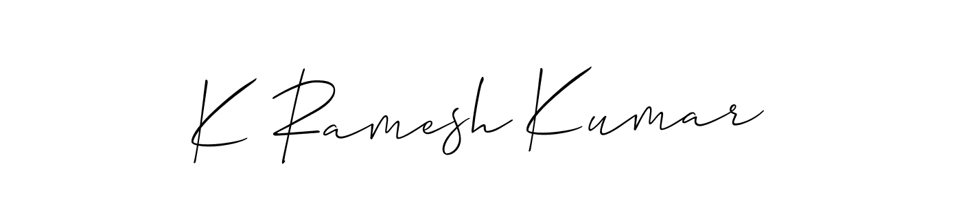 Create a beautiful signature design for name K Ramesh Kumar. With this signature (Allison_Script) fonts, you can make a handwritten signature for free. K Ramesh Kumar signature style 2 images and pictures png