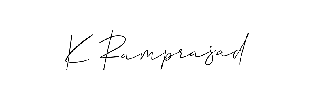 Also You can easily find your signature by using the search form. We will create K Ramprasad name handwritten signature images for you free of cost using Allison_Script sign style. K Ramprasad signature style 2 images and pictures png