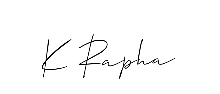 How to make K Rapha name signature. Use Allison_Script style for creating short signs online. This is the latest handwritten sign. K Rapha signature style 2 images and pictures png