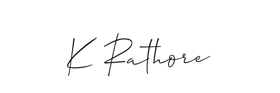 How to Draw K Rathore signature style? Allison_Script is a latest design signature styles for name K Rathore. K Rathore signature style 2 images and pictures png