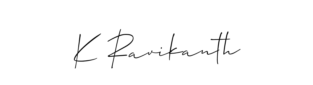 How to make K Ravikanth signature? Allison_Script is a professional autograph style. Create handwritten signature for K Ravikanth name. K Ravikanth signature style 2 images and pictures png