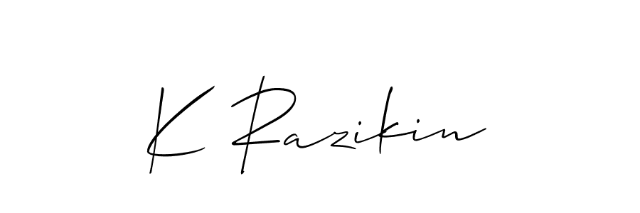 Make a beautiful signature design for name K Razikin. Use this online signature maker to create a handwritten signature for free. K Razikin signature style 2 images and pictures png