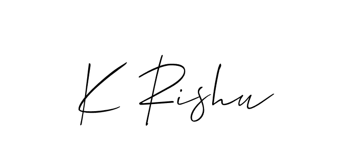 K Rishu stylish signature style. Best Handwritten Sign (Allison_Script) for my name. Handwritten Signature Collection Ideas for my name K Rishu. K Rishu signature style 2 images and pictures png