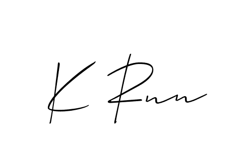 How to Draw K Rnn signature style? Allison_Script is a latest design signature styles for name K Rnn. K Rnn signature style 2 images and pictures png