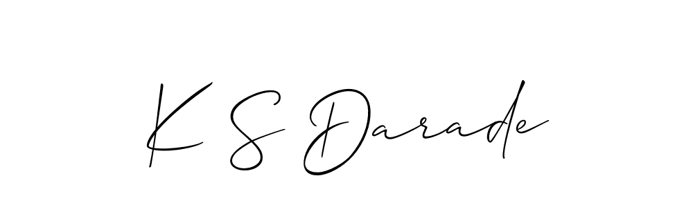 Check out images of Autograph of K S Darade name. Actor K S Darade Signature Style. Allison_Script is a professional sign style online. K S Darade signature style 2 images and pictures png