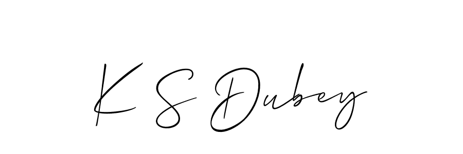 K S Dubey stylish signature style. Best Handwritten Sign (Allison_Script) for my name. Handwritten Signature Collection Ideas for my name K S Dubey. K S Dubey signature style 2 images and pictures png