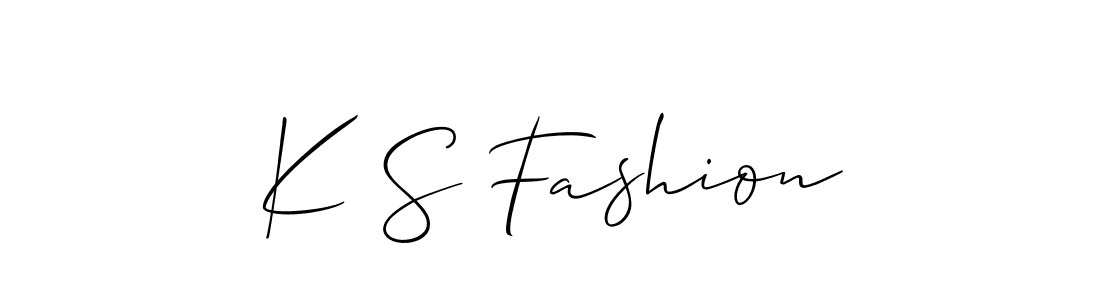 How to make K S Fashion signature? Allison_Script is a professional autograph style. Create handwritten signature for K S Fashion name. K S Fashion signature style 2 images and pictures png
