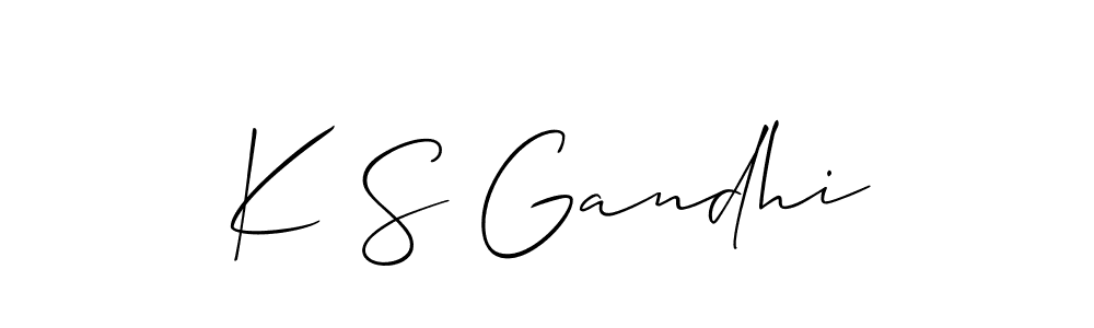 Best and Professional Signature Style for K S Gandhi. Allison_Script Best Signature Style Collection. K S Gandhi signature style 2 images and pictures png