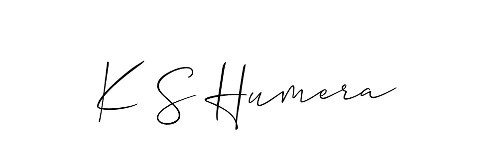 It looks lik you need a new signature style for name K S Humera. Design unique handwritten (Allison_Script) signature with our free signature maker in just a few clicks. K S Humera signature style 2 images and pictures png