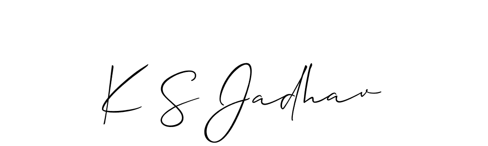 K S Jadhav stylish signature style. Best Handwritten Sign (Allison_Script) for my name. Handwritten Signature Collection Ideas for my name K S Jadhav. K S Jadhav signature style 2 images and pictures png