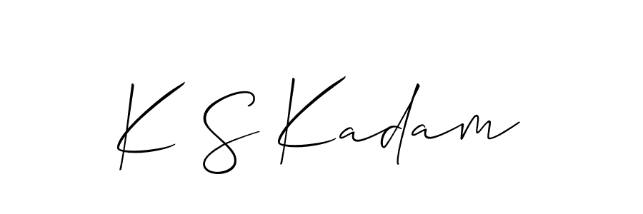 Allison_Script is a professional signature style that is perfect for those who want to add a touch of class to their signature. It is also a great choice for those who want to make their signature more unique. Get K S Kadam name to fancy signature for free. K S Kadam signature style 2 images and pictures png