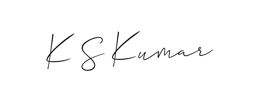 You should practise on your own different ways (Allison_Script) to write your name (K S Kumar) in signature. don't let someone else do it for you. K S Kumar signature style 2 images and pictures png