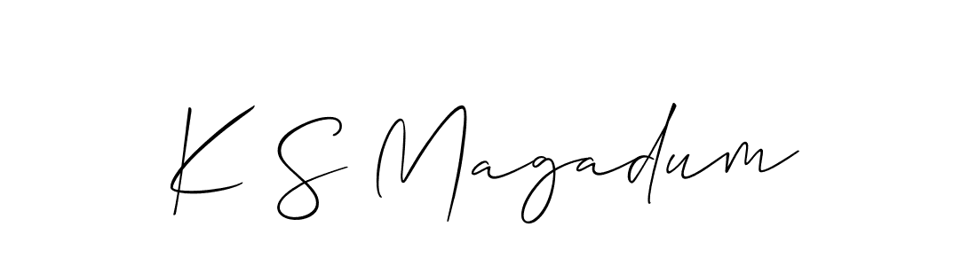 See photos of K S Magadum official signature by Spectra . Check more albums & portfolios. Read reviews & check more about Allison_Script font. K S Magadum signature style 2 images and pictures png