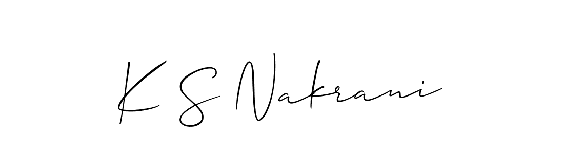 K S Nakrani stylish signature style. Best Handwritten Sign (Allison_Script) for my name. Handwritten Signature Collection Ideas for my name K S Nakrani. K S Nakrani signature style 2 images and pictures png