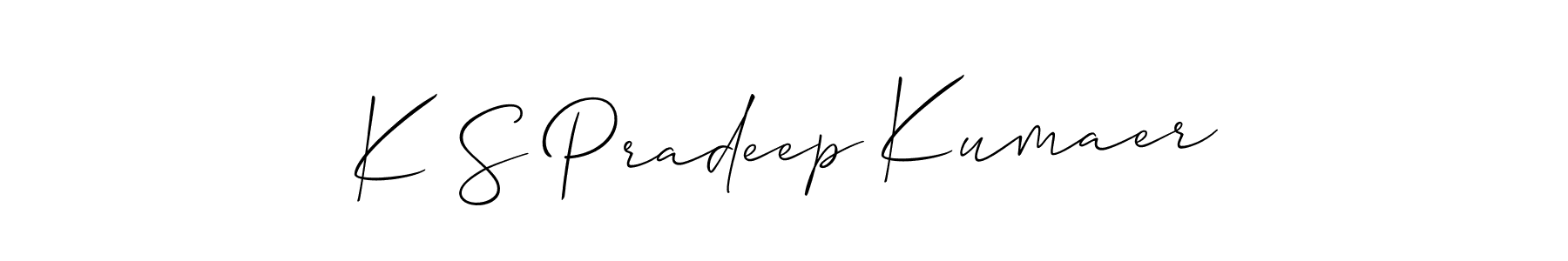 Best and Professional Signature Style for K S Pradeep Kumaer. Allison_Script Best Signature Style Collection. K S Pradeep Kumaer signature style 2 images and pictures png