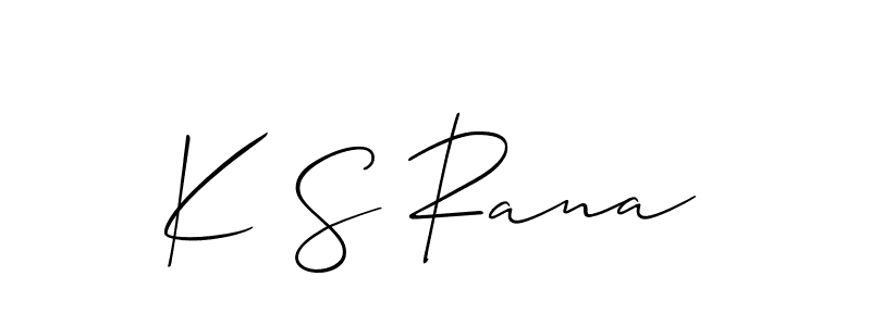 Use a signature maker to create a handwritten signature online. With this signature software, you can design (Allison_Script) your own signature for name K S Rana. K S Rana signature style 2 images and pictures png