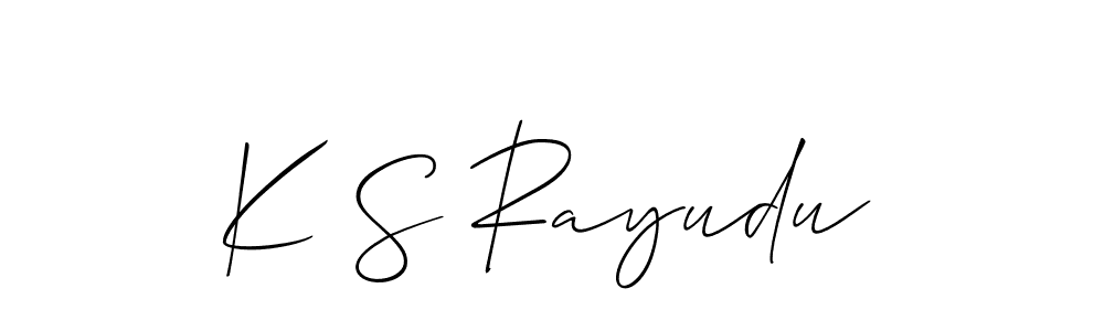 Make a beautiful signature design for name K S Rayudu. Use this online signature maker to create a handwritten signature for free. K S Rayudu signature style 2 images and pictures png